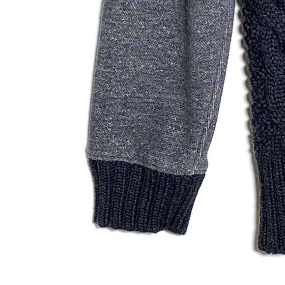 Athleta Madera Chunky Cable Knit Merino Wool Pullover Sweatshirt Gray Women's M - Picture 6 of 11